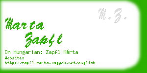 marta zapfl business card